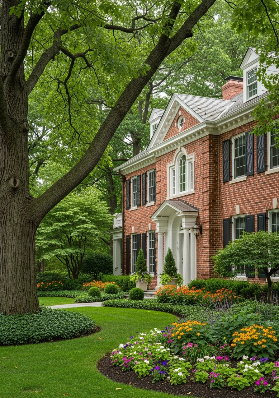 Pepper Pike home featuring established trees, professional grounds, and distinctive residential architecture.