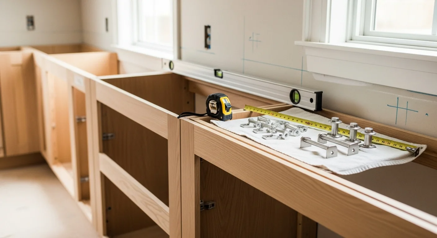 Custom Italian cabinetry installed in a Chagrin Falls home kitchen, featuring clean-line hardwood doors, integrated storage, and a matte finish. Full-height cabinet wall with concealed pantry panels and precision hardware visible throughout the space.